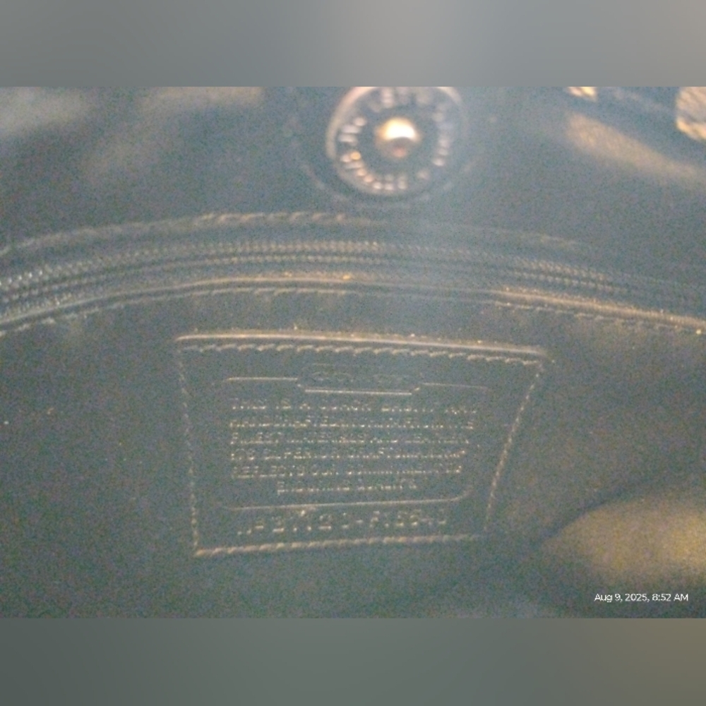 Coach Black and Tan Turn Lock Signature Tote Bag(12"W 8"H)Without Shoulder Strap - Picture 4 of 5